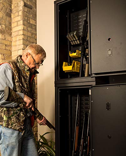 Secure It Gun Storage Agile Ultralight Gun Safe: Model 40 - Holds 6 Rifles and uses CradleGrid Tech, Stack on Agile Units, Heavy Duty Guns Safe with Keypad Control Safely Stores Guns, Easy Assembly