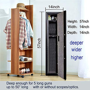 Large Rifle Safe, Long Gun Safe for Rifle Shotgun for Home, Quick Access 5-6 Gun Storage Cabinet (with/Without Scope) with Handgun Lockbox Slient Mode (Keyboard PIN Code)