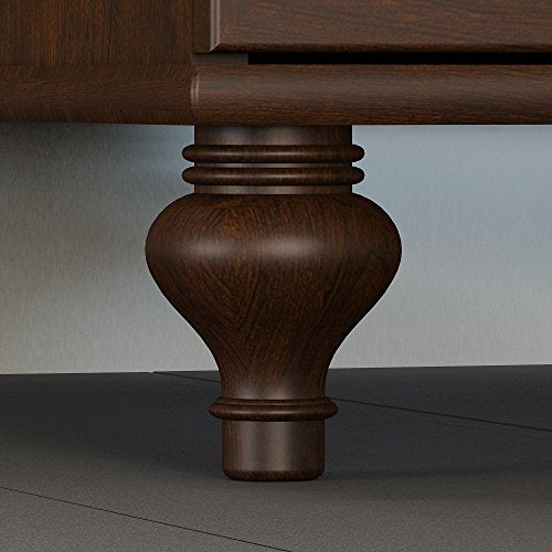 kathy ireland Home by Bush Furniture Volcano Dusk L Shaped Desk with 3 Drawer Pedestal in Coastal Cherry
