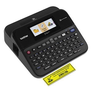 Brother PT-D600VP Label Maker, USB 2.0, P-Touch Label Printer, Desktop, QWERTY Keyboard, Colour Screen, Up to 24mm Labels, Includes Carry Case/AC Adapter/USB Cable/24mm Black on White Tape Cassette