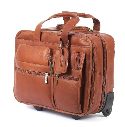 Claire Chase Rolling Computer Brief, Saddle, One Size