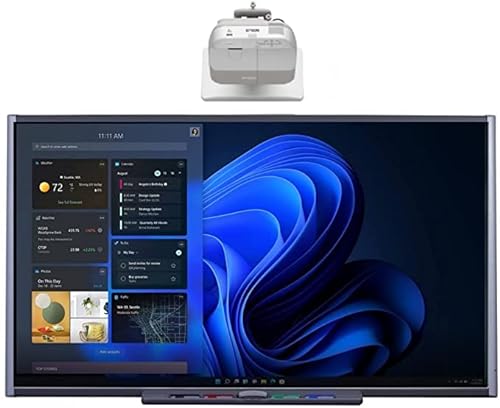 SMART Interactive Whiteboard and Projector Bundle - 87” for Classroom and Collaborative Presentations
