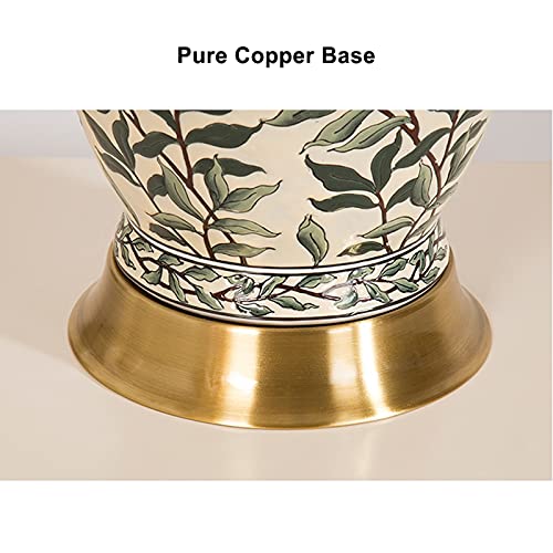 SLEEVE Retro Ceramic Table Lamp with Fabric Lampshade - 28" H