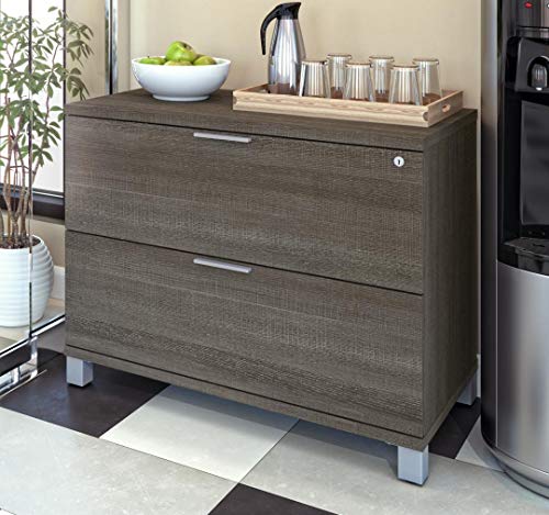 Bestar 120636-1147 Pro Linea Assembled Lateral File Drawer, Bark Grey