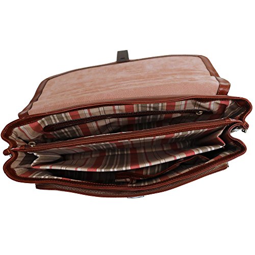 Firenze Laptop Leather Briefcase in Vecchio Brown