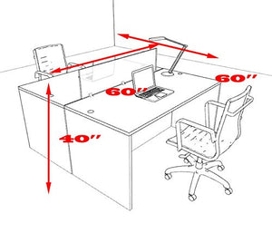 Two Person Modern Divider Office Workstation Desk Set, OT-SUL-FP4