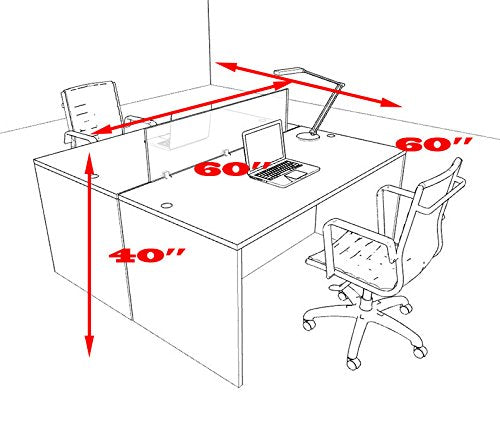 Two Person Modern Divider Office Workstation Desk Set, OT-SUL-FP4