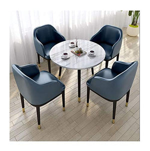 UsmAsk Farmhouse Style Dining Set - Table & Chairs Combo (White/Blue)