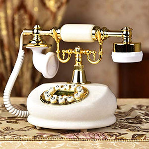 None Vintage Antique Natural Jade Old-Fashioned Art Telephone - Call Record Query Redial - Fashion Creative Decoration Landline