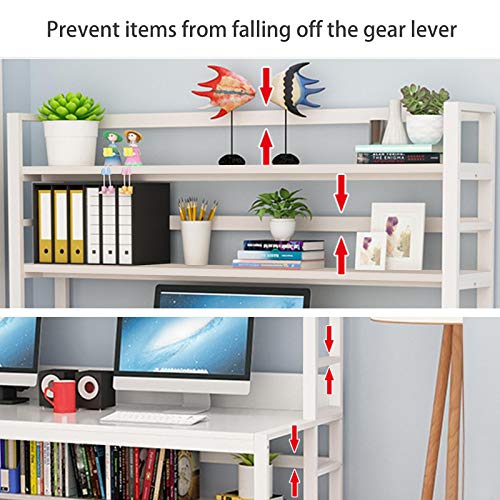 Computer Desk 47” with Bookshelves 2 in 1,Study Writing Table Desk for Bedrooms/Living Room,Home Office Corner Gaming Table PC Laptop Workstation,Makeup Vanity Console Table W/Storage Shelves (White)