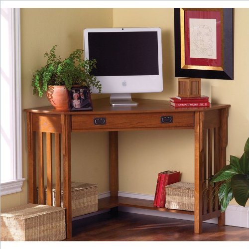 Holly and Martin Alexander Corner Computer Desk in Mission Oak