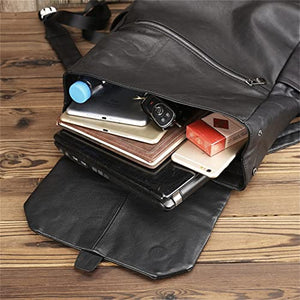 FXZMJN Soft Skin Shoulder Bag Large Capacity Backpack Travel Bag College Feng Computer Bag Tide Men's Bag (Color : A, Size : 43 * 30 * 12cm)