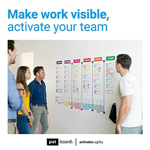 PATboard Full Toolset Magnetic - Scrum Board and kanban Board - Scrum Cards and kanban Cards Full Set for Agile Project Management - Enhance Visual Collaboration with This Agile Tool kit