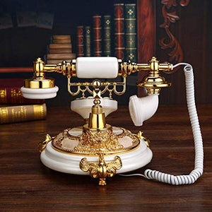 TEmkin Retro Brown White Leather Rope Phone - Hands-Free, Backlit European Antique Style