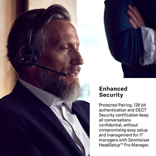 Sennheiser SD Pro 1 (506007) - Single-Sided Dual Connectivity Wireless DECT Headset for Desk Phone & Softphone/PC Connection, Ultra Noise-Cancelling Microphone (Black)
