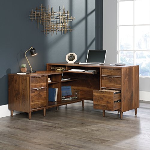 Sauder 421120 Clifford Place Reversible L-Shaped Desk, Grand Walnut Finish