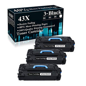 3 Pack 43X | C8543X Black Toner Cartridge Replacement for HP Laserjet 9040 9040dn 9050 9050n 9000N 9000dn 9040 9000 9050 9040/9050 M9040/M9050 Printer,Sold by TopInk