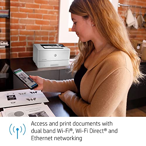 HP Laserjet Pro M404dw Wireless Monochrome Laser Printer - 40 ppm, 1200x1200 dpi, Auto Duplex Printing