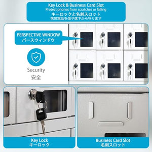 FAXIOAWA Mobile Phone Safe Deposit Box with Key - Silver, 84 Bits