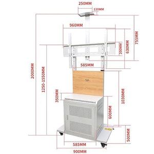 MoBShiK TV Floor Cart for 42-86 Inch Tvs with Cabinet - MoveTV Mobile Stand