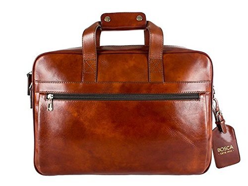 Bosca Men's Single Gusset Stringer Bag Dark Brown One Size
