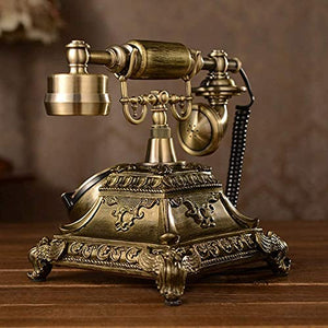 GagalU Retro Antique Telephone with Caller ID, Classical Nostalgic Design, Mechanical Double Ringtone - 25×20×17 cm B