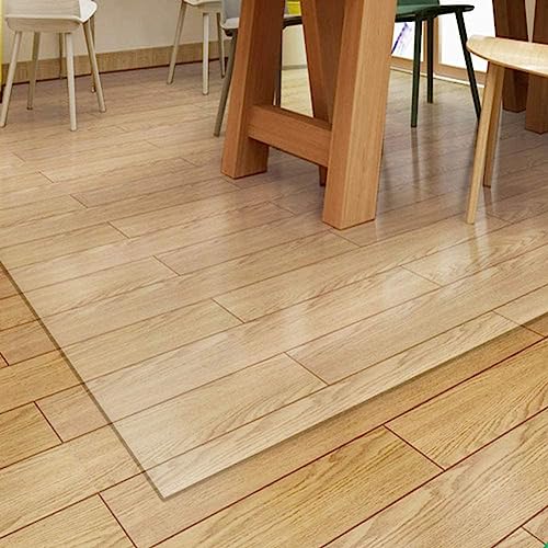 PHONME Clear Wood Floor Protector Mat, Transparent Carpet Chair Desk Mat, 1.5mm Waterproof Skid-Resistant (140 * 200cm)