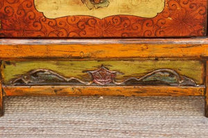 Lschool Jasper Orange Painted Mongolian Sideboard - Bohemian Storage Cabinet