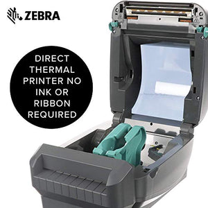 Zebra - GX420d Direct Thermal Desktop Printer for Labels, Receipts, Barcodes, Tags, and Wrist Bands - Print Width of 4 in - USB, Serial, and Ethernet Port Connectivity (Includes Cutter) (Renewed)