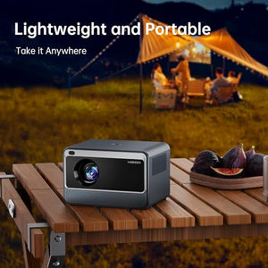 HISION Mini Portable WiFi Bluetooth Projector: 1080P Full HD 4K Support, 13000 Lumen, Wireless Indoor Outdoor Home Theater Movie Video LED, Electric Focus, Compatible with Phone TV Stick PC USB HDMI