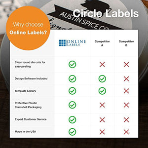 2 Inch White Gloss Round Labels - Pack of 20,000 Circle Stickers, 1,000 Sheets - Laser Printer - Online Labels