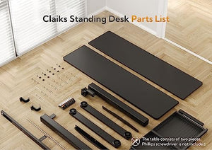 Claiks Electric Standing Desk with Drawers, Adjustable Height, 55 Inch, Black