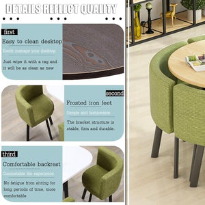 DIHRVTHC Round Dining Table Set for 4, Multi-Purpose Furniture Set