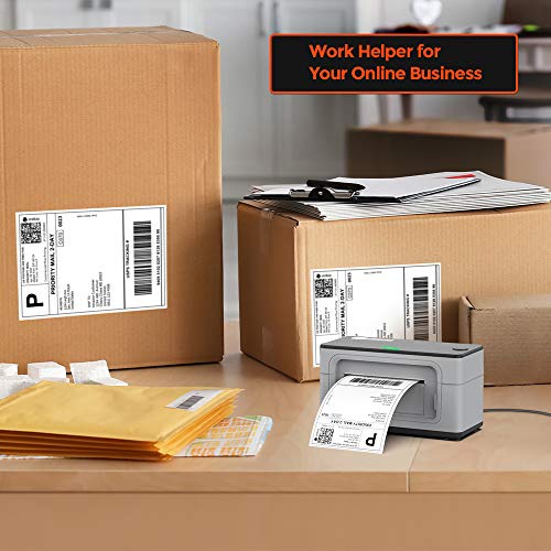MUNBYN Thermal Label Printer, 4×6 Direct Label Printer for Shipping Packages & Small Business, High-Speed 150mm/s, One-Click Setup, Compatible with USPS, UPS, FedEx, Shopify, Amazon, Ebay, etc (Grey)
