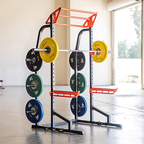 Sunny Health & Fitness Power Zone Half Rack Heavy Duty Performance Power Cage with 1000 LB Weight Capacity – SF-XF9933
