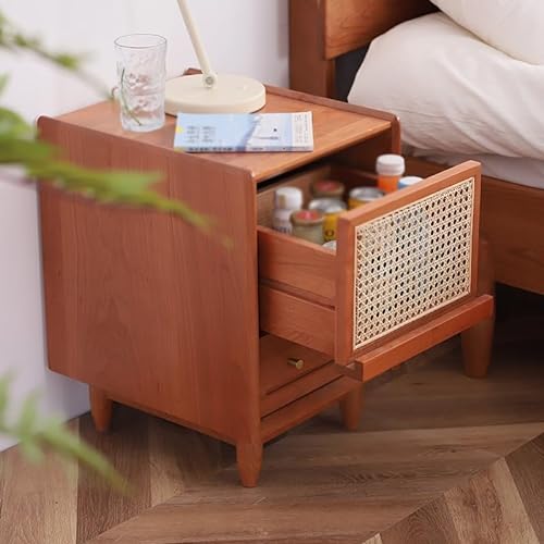 Bedside Storage Cabinet Small Apartment Rattan Bedroom Cabinet