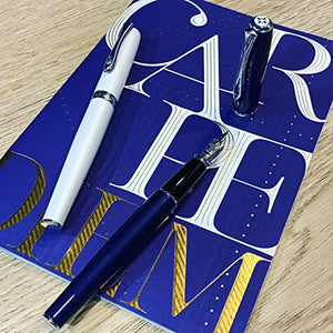 Diplomat Excellence A2 Fountain Pen with Steel Medium Nib - Midnight Blue/Chrome