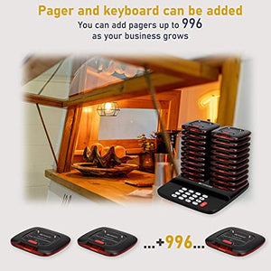 Retekess TD183 Restaurant Pager System, Wireless Paging System, 2624ft Range, 20h Standby, 20 Coaster Pagers