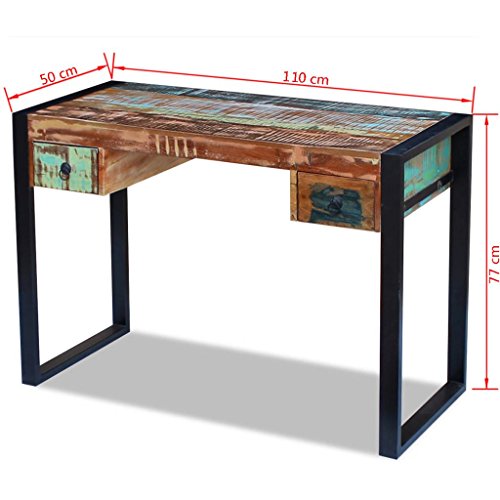 vidaXL Desk Solid Reclaimed Wood Workstation Computer Desk Home Office Table
