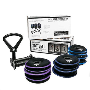 Hyperwear SoftBell Home Gym Dumbbell Kettlebell Combo Set Strength Training (Light Combo)