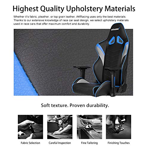 AKRacing Core Series LX Gaming Chair with High Backrest, Recliner, Swivel, Tilt, Rocker and Seat Height Adjustment Mechanisms with 5/10 Warranty - Blue