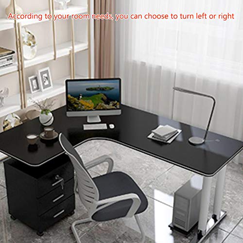 DIANAR L-Shaped Corner Desk, 47inch PC Computer Gaming Student Study Desk,Home Office Writing Workstation Corner Desks for Small Space