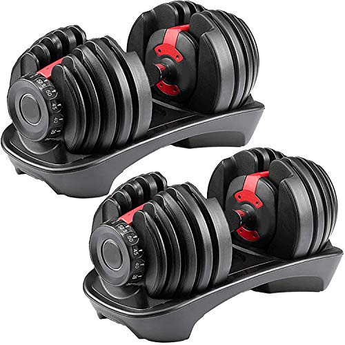 Awishwill Adjustable Dumbbell Set, Adjust Weights Dumbbells(One Pair) 5-52.5 lbs Strength Training Weight Gym Equipment for Man and Women Bodybuild Exercise Fitness Dumbbell