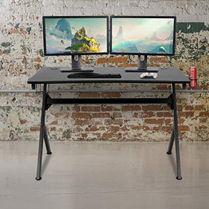 Flash Furniture Gaming Desk 45.25" x 29" Computer Table Gamer Workstation with Headphone Holder and 2 Cable Management Holes