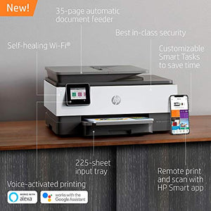 HP 1KR57A#B1H 24392084 OfficeJet Pro 8025 Wireless Color Inkjet All-in-One Printer w/Smart T