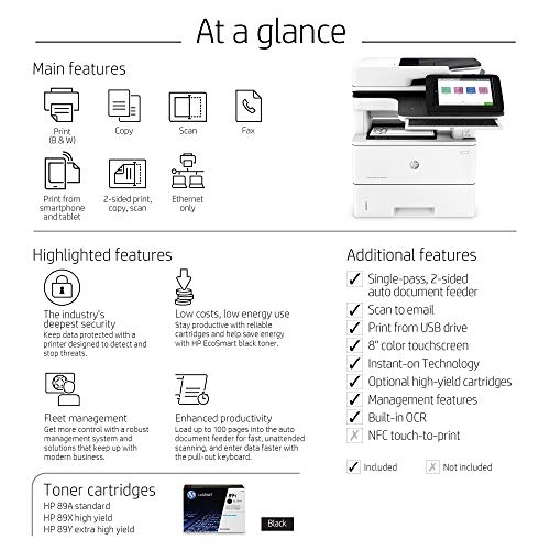 HP LaserJet Enterprise MFP M528c Monochrome All-in-One Printer - Ethernet, 2-Sided Printing (Renewed)