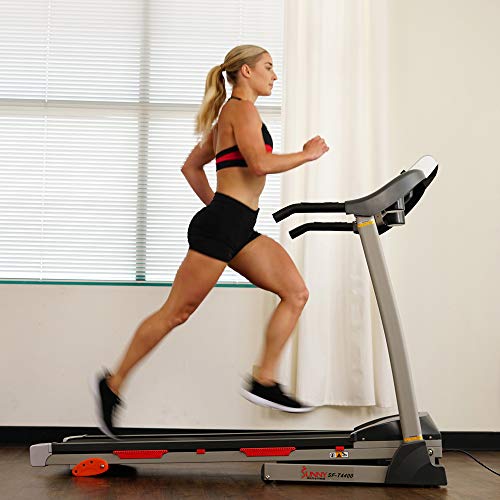 Sunny Health & Fitness Treadmill, Gray (SF-T4400) , 62 2 L x 26 8 W x 47 3 H