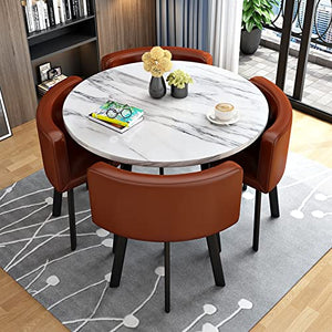 KUKIXO Modern Business Dining Table and Chair Set - Brown
