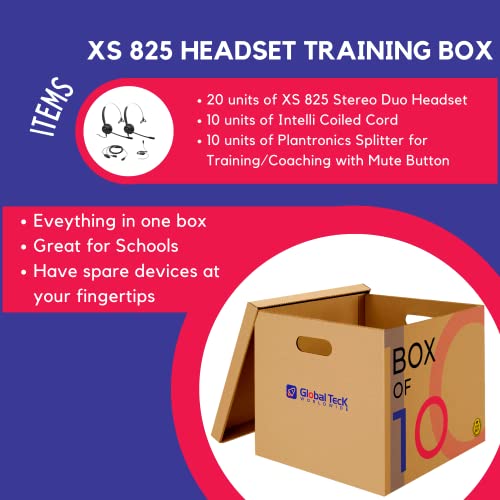 Global Teck Worldwide XS 825 Headset Bundle of 10 - Compatible with Avaya, Yealink, Polycom, Cisco, Mitel, Nortel, Toshiba