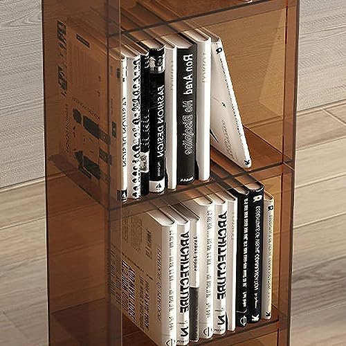 WEBERT Rolling Utility Cart Freestanding Display Bookcase - Gray (Yellow, 15.7" Dx9.8 Wx46.4 H)